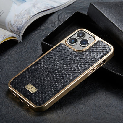 Luxe Snake Leather & Gold Frame iPhone Case